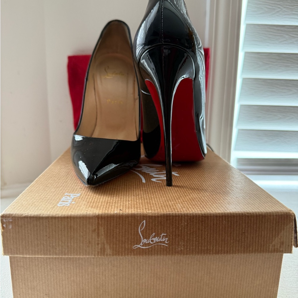 Christian Louboutin Black Patent Heels with Red Soles
